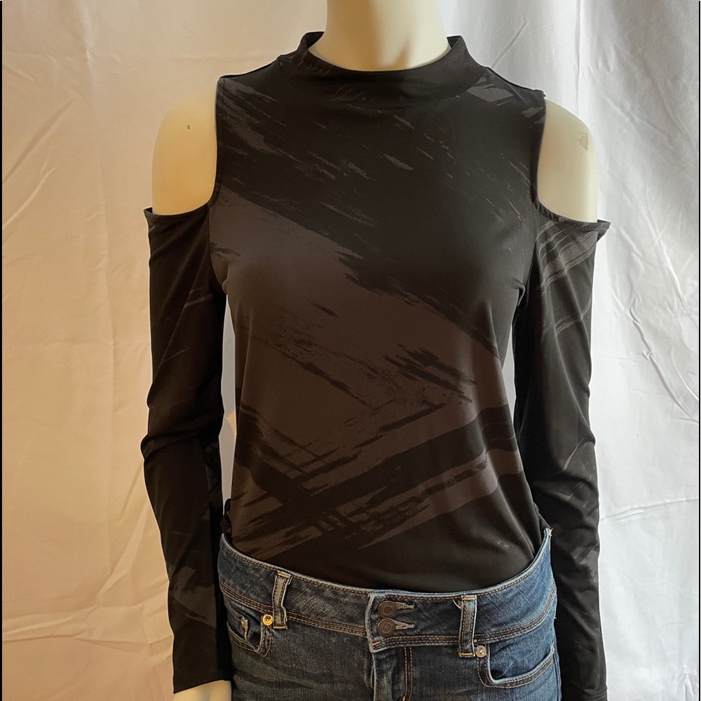 Halston Cold Shoulder Long Sleeve